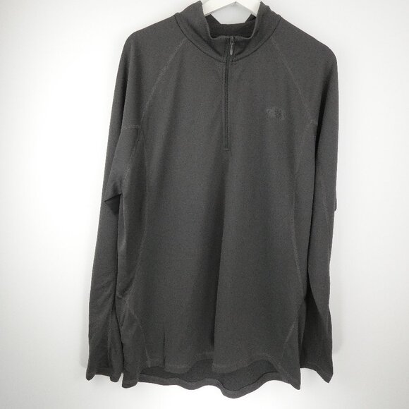 The North Face Shirt Mens XL Gray Quarter Zip Long Sleeve Active Pullover Logo - Picture 1 of 15